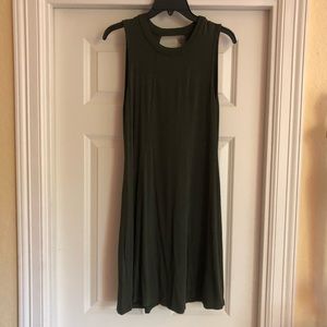 BCBGeneration Back Pleat Olive Shift Dress